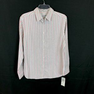NWT Mens Size Medium Pendleton Pure Cotton Striped Button Front Dress Shirt